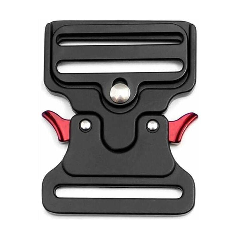 foto del prodotto snq fibbia tattica in metallo sagomata per collare per cani, borse, bagagli, cintura, abbigliamento nero, larghezza 50 mm 