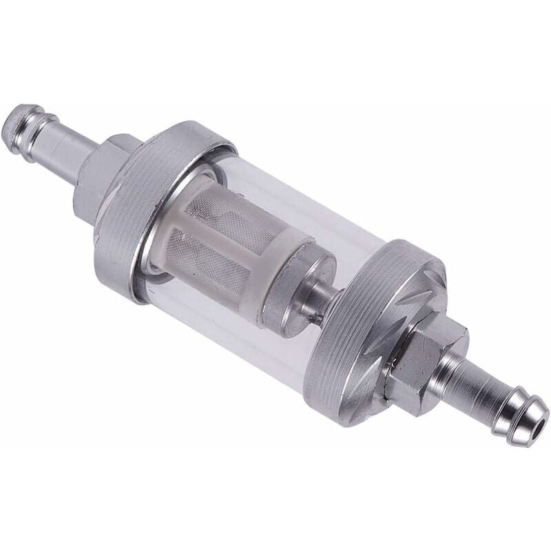 foto del prodotto snq filtro universale in vetro cromato per motori a benzina e diesel, 8 mm, argento