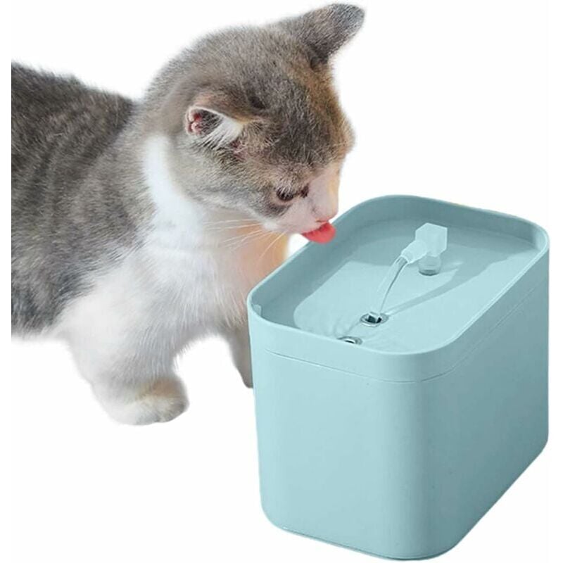 foto del prodotto snq fontana per gatti silenziosa da 1,5 litri, fontana per cani e gatti, fontana per gatti a forma di rubinetto, filtro multi pelo, fontana