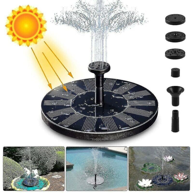 foto del prodotto snq fontana solare, pompa per laghetto solare da 1,4 w con 4 effetti, pompa per acqua solare con altezza massima di 70 cm, pompa per fontana