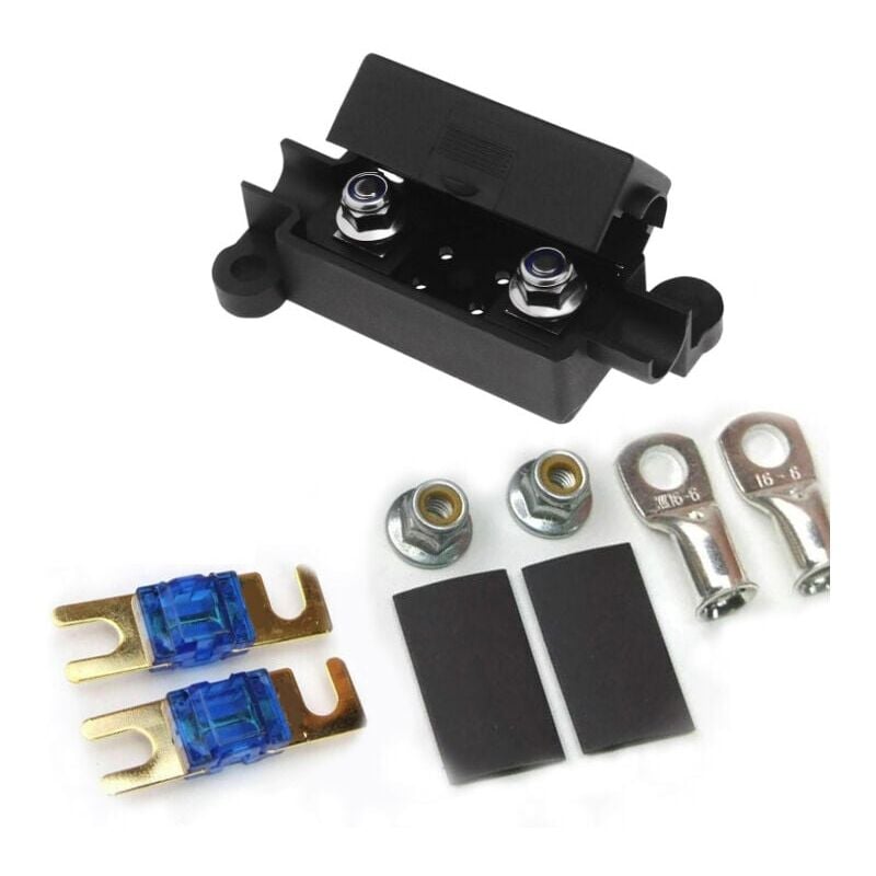 foto del prodotto snq fusibile per auto, fusibile, portafusibile e mini copertura per auto 100 a con terminali placcati, midi e fusibili termorestringenti