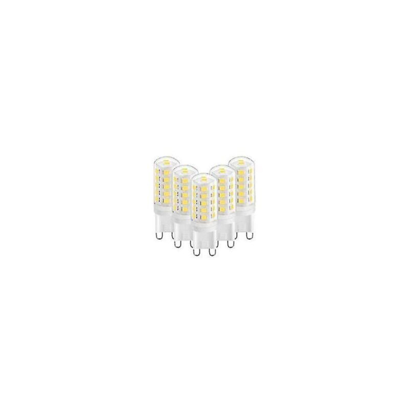 foto del prodotto snq g9 led 3w bianco caldo 3000k, lampadine g9 led 350lm, equivalenti a lampadine alogene da 28w e 40w, 5 pezzi