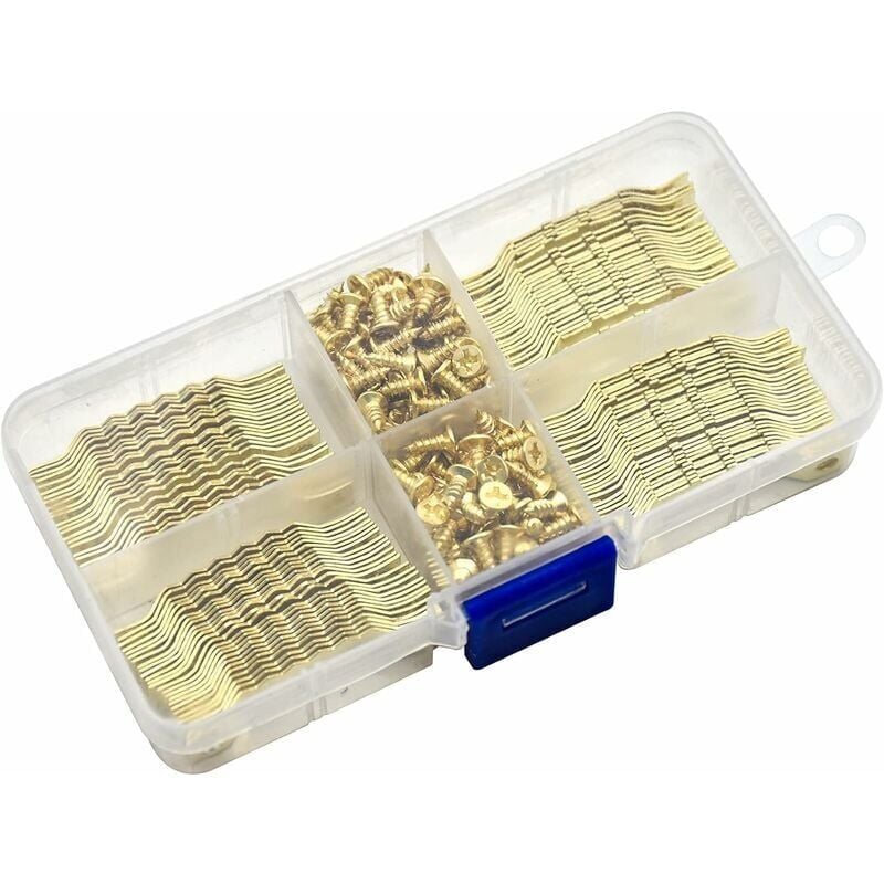 foto del prodotto snq ganci per quadri, set di ganci per cornici con viti, ganci per quadri da parete resistenti, 100 pezzi, ganci per foto per orologio, specchio,