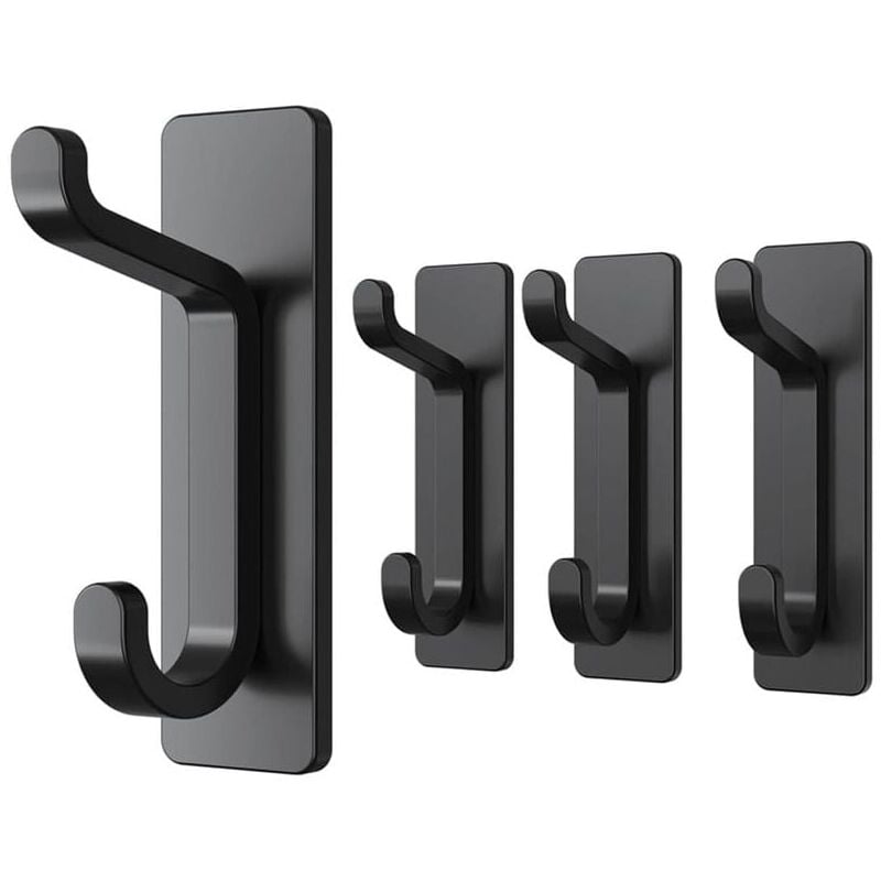 foto del prodotto snq gancio da parete per bagno, porta asciugamani, ganci in acciaio inox nero opaco, porta asciugamani, 4 pezzi,