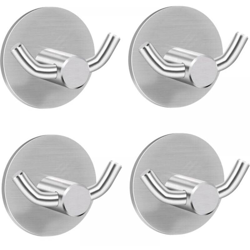 foto del prodotto snq gancio per asciugamani, 45mm45mm 4 pezzi ganci adesivi ganci da parete ganci da parete in acciaio inossidabile 304, ganci autoadesivi ganci