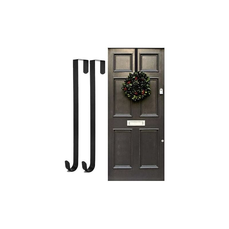 foto del prodotto snq gancio per porta con ghirlanda per porta di natale, 2 pezzi porta ghirlanda in metallo, gancio per porta d ingresso, gancio per ghirlanda di
