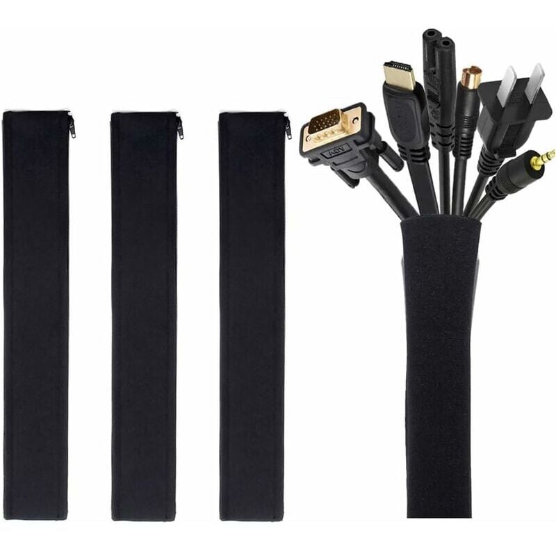foto del prodotto snq gestione dei cavi gestione dei cavi confezione da 4 x 50 cm , nascondi cavi flessibili organizer per cavi elettrici,
