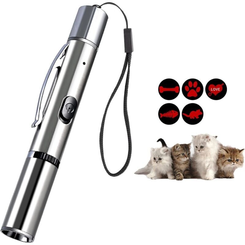 foto del prodotto snq giocattolo interattivo per gatti, giocattolo interattivo per gatti con luce led, strumento di addestramento per gatti con motivo regolabile 5