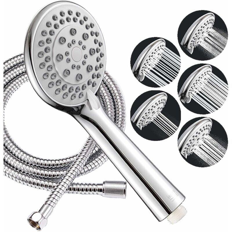 foto del prodotto snq grande soffione doccia, soffioni doccia per il bagno a risparmio idrico, soffione doccia anticalcare, tubo flessibile in acciaio inossidabile