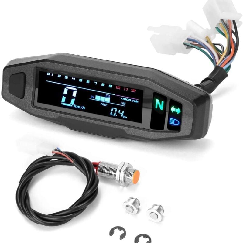 foto del prodotto snq groupe de jauges de moto compteur de vitesse num rique de moto conception antireflet tanche hd mini lcd compteur de vitesse de moto pour