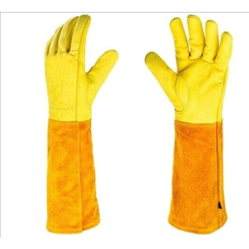 foto del prodotto snq guanti da giardinaggio resistenti a tagli e spine guanti da giardinaggio in pelle per spine e rovi e guanti da lavoro, giardinaggio, lavori