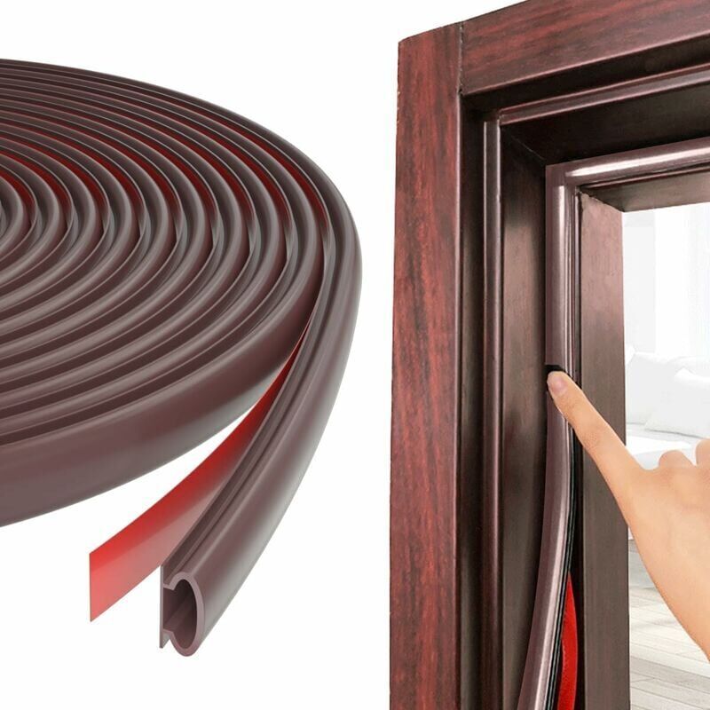 foto del prodotto snq guarnizione per porte e finestre, 6 m 236 pollici, guarnizione per porte e finestre a forma di d marrone, isolamento acustico di ricambio per