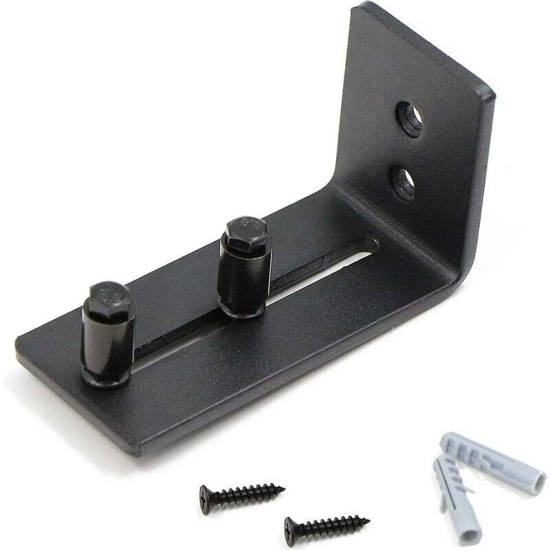 foto del prodotto snq guida di scorrimento per porta scorrevole con 2 rulli per porte scorrevoli nero