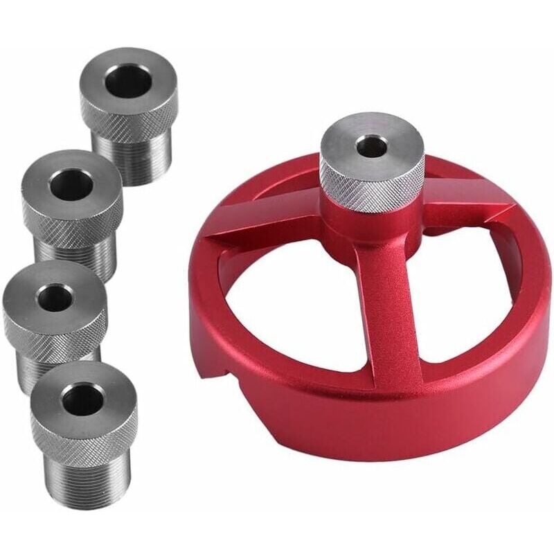 foto del prodotto snq guide de forets 6 7 8 9 10 mm, outil de travail du bois de centrage, ensemble de fixations de forage vertical rouge 