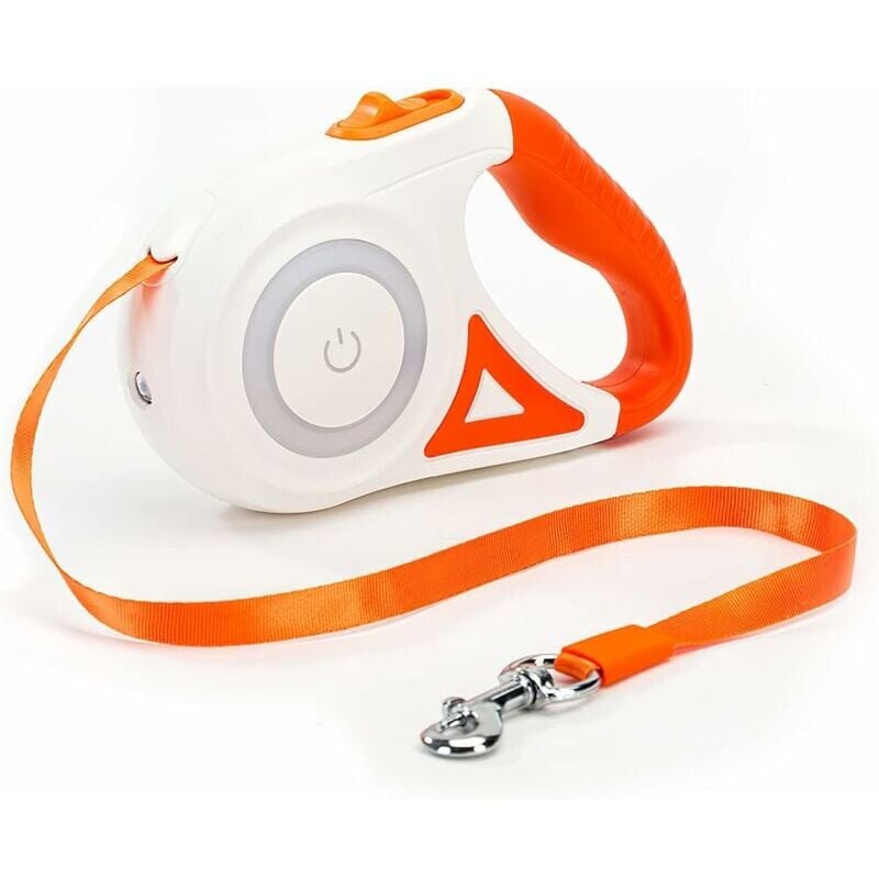 immagine 0 del prodotto snq guinzaglio retrattile per cani, freno e blocco facili con un pulsante, guinzaglio estensibile per cani con torcia a led m, lunghezza corda 5