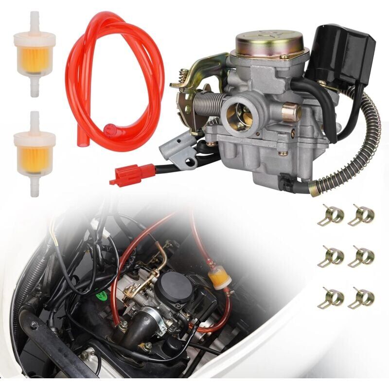 foto del prodotto snq gy6 50cc carburateur pd18 carbe avec ligne de drainage pour gy6 49cc 50cc 139qmb 4 r trams scooter cyclomoteur taotao lance eagle tank urban