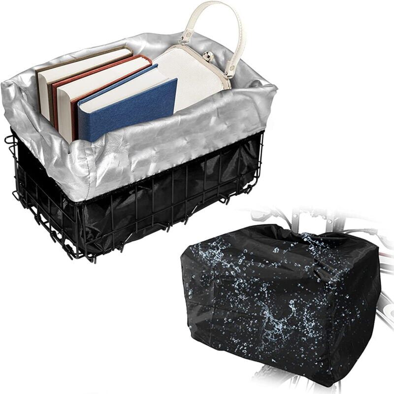 foto del prodotto snq housse de pluie panier velo housse de panier v lo noire avec filet bagages elastique panier v lo filet bagages housse imperm able,