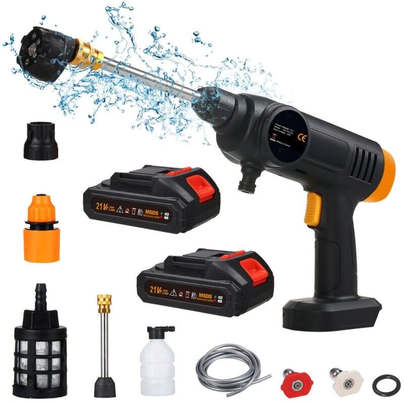 foto del prodotto snq idropulitrice portatile ad alta pressione da 21 v idropulitrice ad alta pressione senza fili da 870 psi, 60 bar, con batteria e