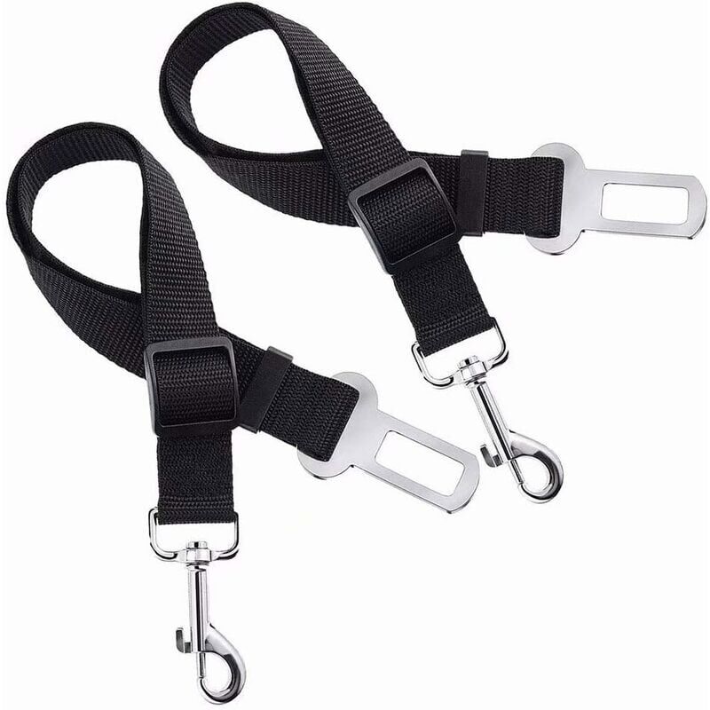foto del prodotto snq imbracatura di ritenuta per cani regolabile in nylon nero di alta qualit , guinzaglio per cintura di sicurezza per cani, confezione da 2, per