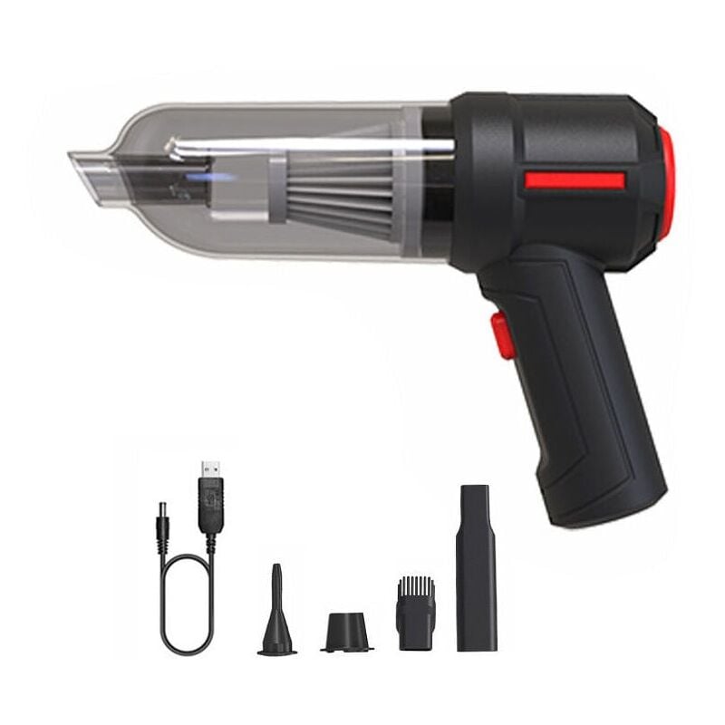 foto del prodotto snq in 1 air duster mini 9000pa senza filtro aspirapolvere portatile per auto e pc, tastiera, nero