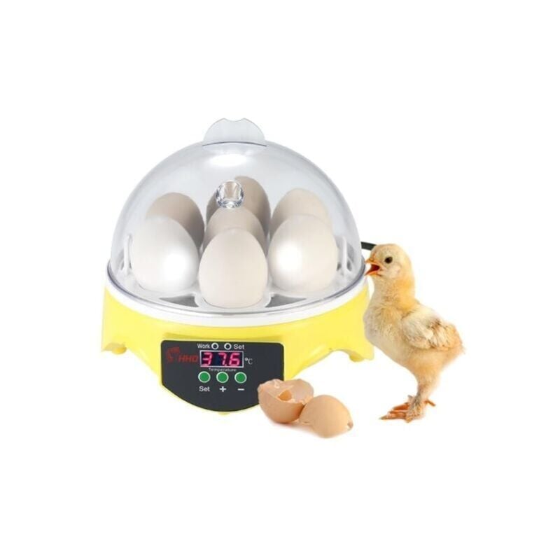 foto del prodotto snq incubatrice automatica per 7 uova con controllo digitale della temperatura per allevamento avicolo pollo, anatra, quaglia,