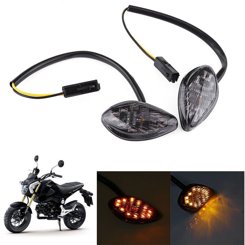 foto del prodotto snq indicatori di direzione a goccia per moto, 1 paio di indicatori di direzione a led a filo per moto, indicatori di direzione a led super