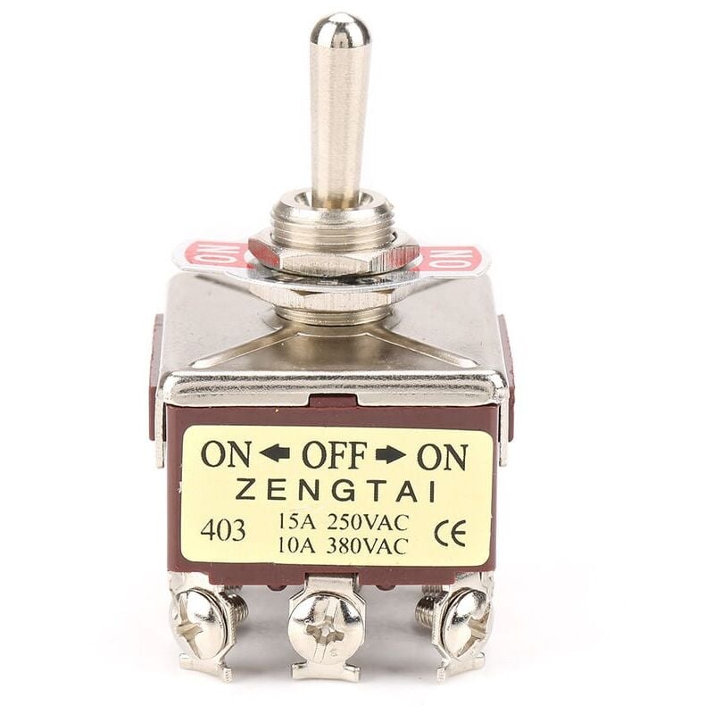 foto del prodotto snq interruttore a bilanciere in metallo 4pdt on off on momentaneo laterale 3 posizioni 15 a 250 v ca, 10 a 380 v ca ce