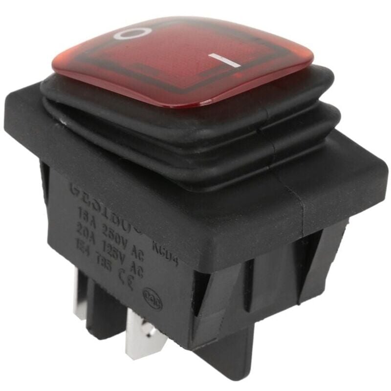 foto del prodotto snq interruttore a bilanciere per lampada rossa e verde a 4 pin, 4 pezzi set, interruttore a bilanciere per luce rossa a 4 terminali dpst on off