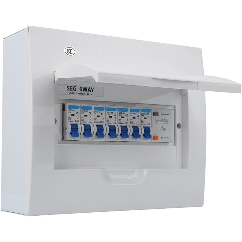 foto del prodotto snq interruttore automatico di protezione da dispersione a terra a 6 vie , 63 a 30 ma rcd4mcb 3 x 6 a2 x 16 a1 x 32 a 