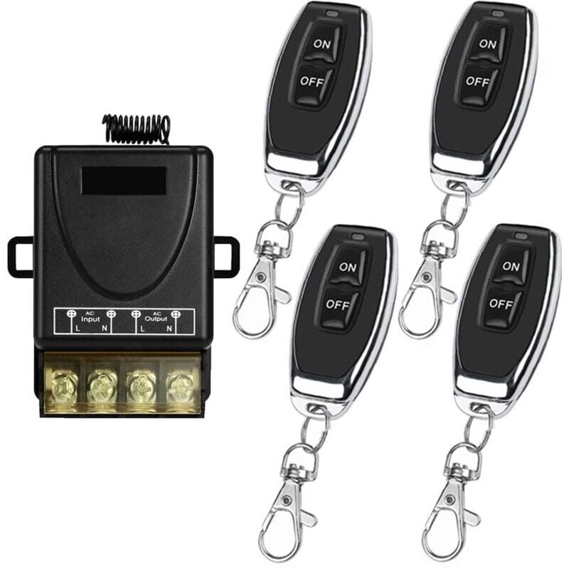 foto del prodotto snq interruttore di controllo remoto wireless 433 mhz ac 220 v 230 v 30 a rel ricevitore e 4 trasmettitori radiocomando per pompa dell acqua
