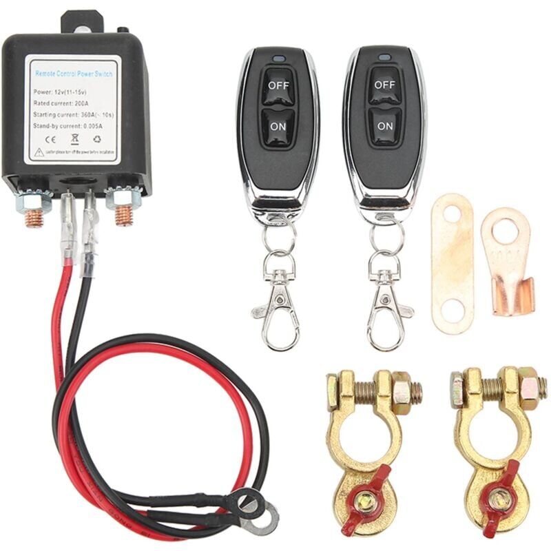 foto del prodotto snq interruttore di scollegamento della batteria 12v, interruttore di scollegamento della batteria remoto dc12v 200a, con telecomando, interruttore