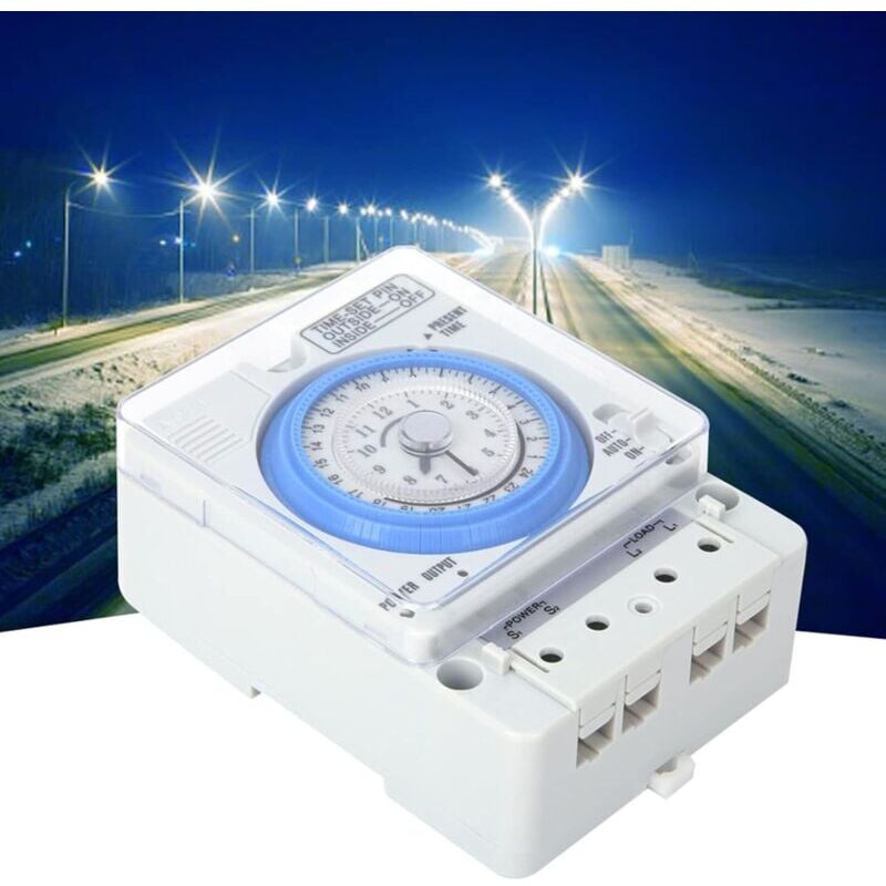 foto del prodotto snq interruttore timer meccanico con orologio analogico per l automazione del sistema 24 ore su 24