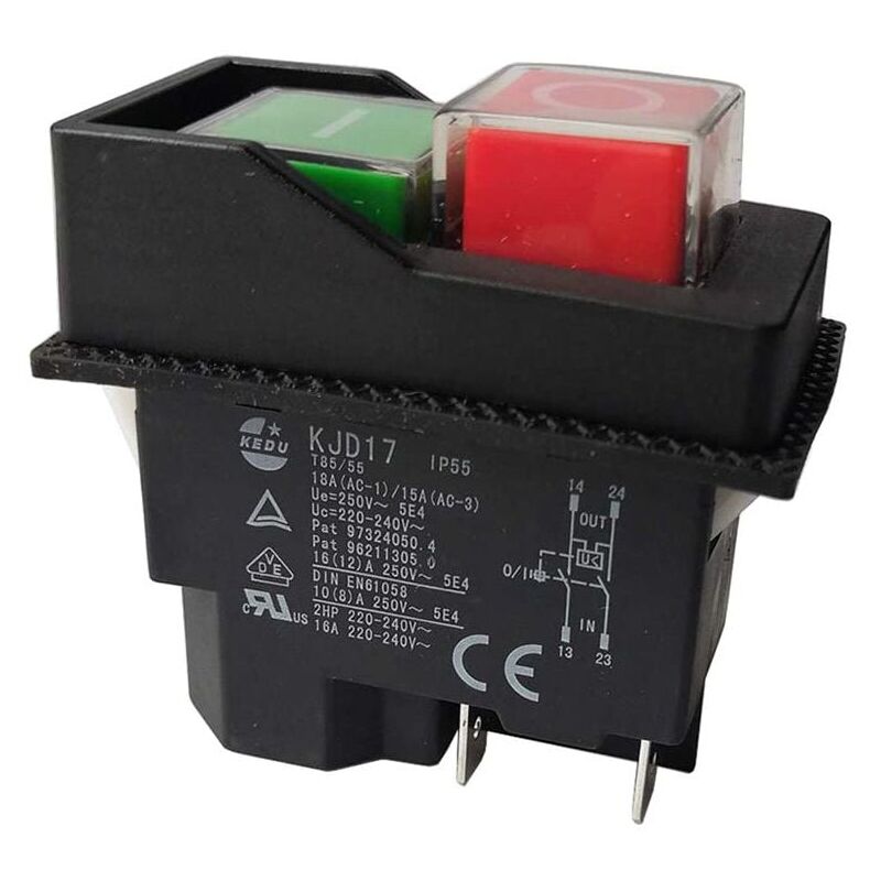 foto del prodotto snq interruttori elettromagnetici interruttori a pulsante per attrezzi da giardino kjd17 220v 4 pin terminali,