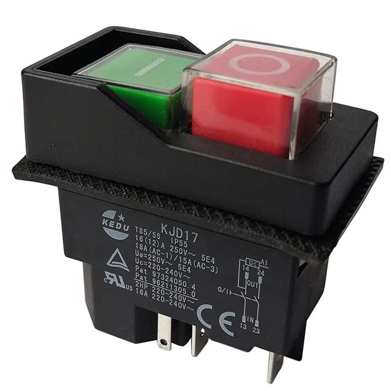 foto del prodotto snq interruttori elettromagnetici interruttori a pulsante per attrezzi da giardino kjd17 220v 5 pin terminali,