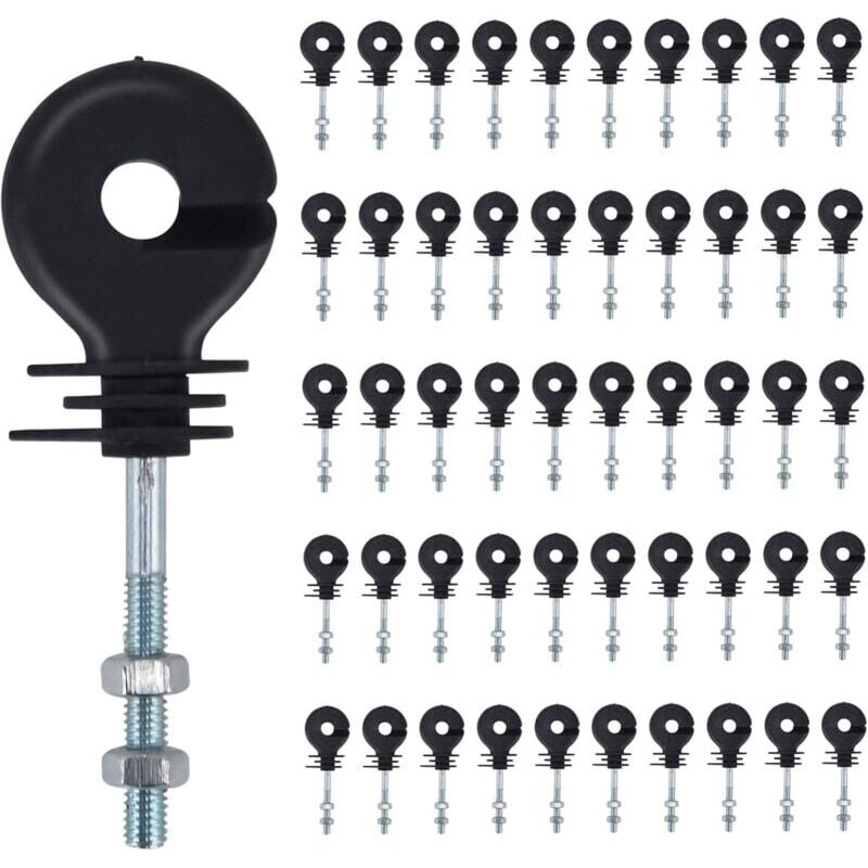 foto del prodotto snq isolatori a vite, 50 pezzi isolatore per recinzione elettrica isolatore per recinzione elettronica chiodi isolatore per pali di recinzione,