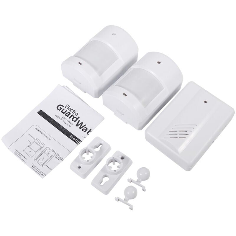 foto del prodotto snq jeffergarden wireless motion detector alert secure system campanello di allarme per la casa 1 ricevitore 2 trasmettitori 