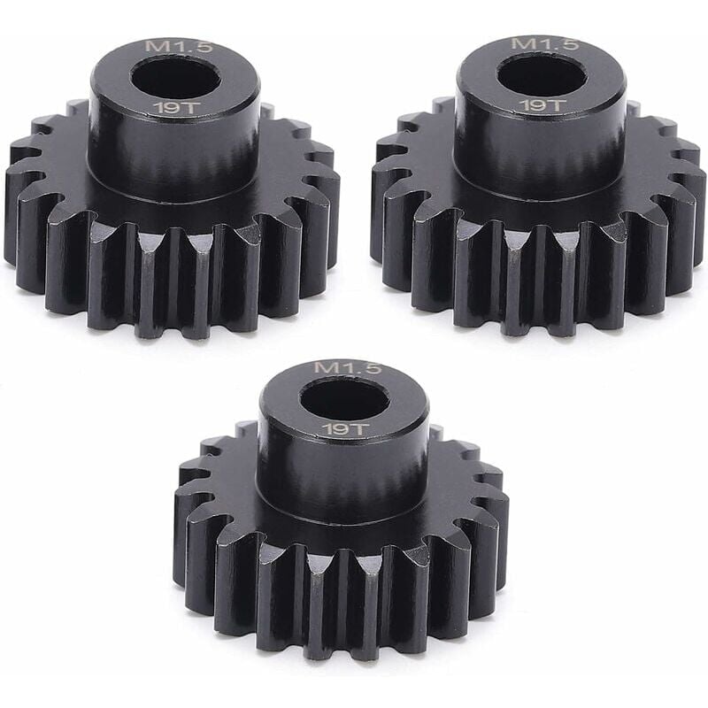 foto del prodotto snq keenso 3 pezzi 8,0 mm albero motore pignone set ingranaggi, rc acciaio pignone m1.5 19t per 1 5 1 6 rc auto motore brushless modello auto