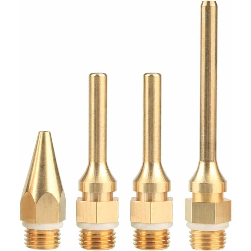 foto del prodotto snq kit 4 ugelli per pistola per colla a caldo in rame, ugelli intercambiabili con diametro filettatura 10,8 mm, accessorio di ricambio per pistola