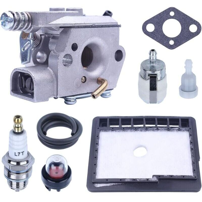 foto del prodotto snq kit carburatore per motosega echo cs3000 cs3400 cs3450 cs300, carburatore con filtro aria guarnizione filtro carburante tubo flessibile,