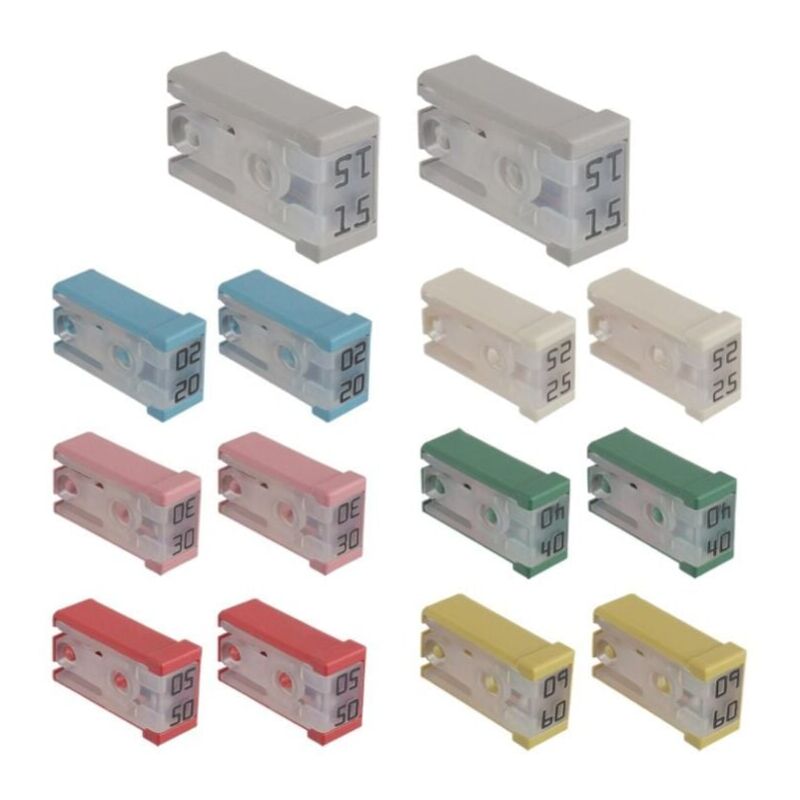 foto del prodotto snq kit de 14 mini fusibles cartouche fendus pour automobile mcase 15a 20a 25a 30a 40a 50a 60a 32v
