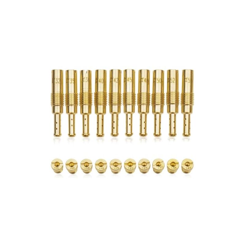 foto del prodotto snq kit de gicleur principal de carburateur de 20 pi ces pour pwk keihin oko cvk pwm, comprenant 10 gicleurs principaux de carburateur et 10