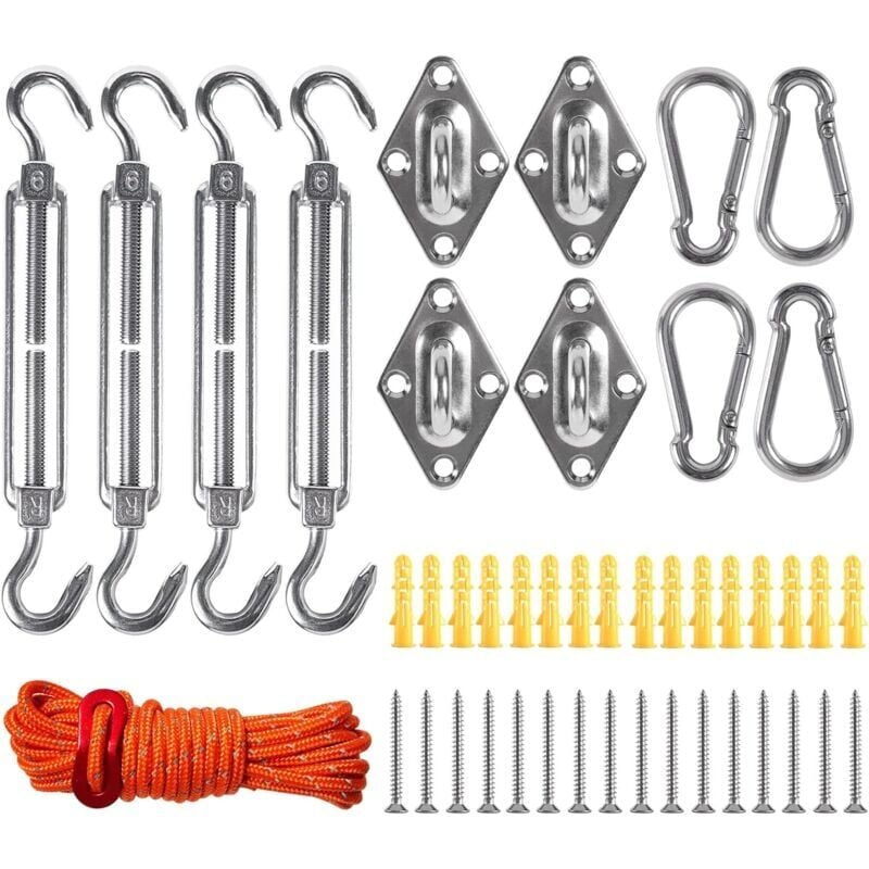 foto del prodotto snq kit de mat riel de voile d ombrage de qualit sup rieure pour l installation de voiles d ombrage triangulaires et rectangulaires