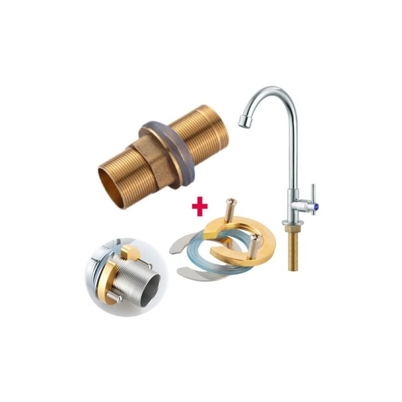 foto del prodotto snq kit de r paration de robinet, kit d accessoires de fixation de filetage en laiton pour la r paration de robinet m32 60mm 