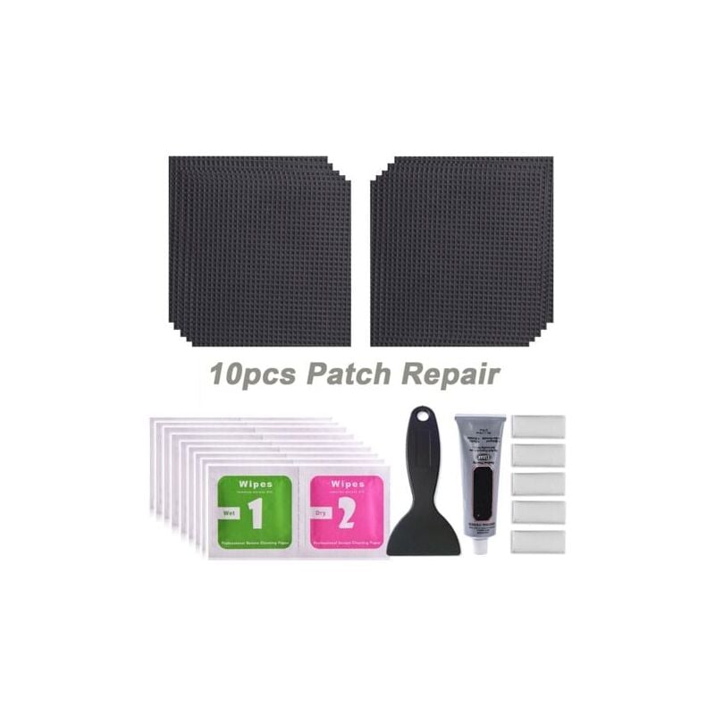 foto del prodotto snq kit de r paration noir r silient 10 pi ces, kit de r paration de trampoline r pare les trous ou les d chirures dans les tapis de trampoline