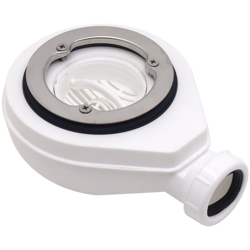foto del prodotto snq kit de trou de vidange de bac de douche, blanc, kit de vidange bac de douche, drain de douche avec siphon, raccords pour receveur de douche