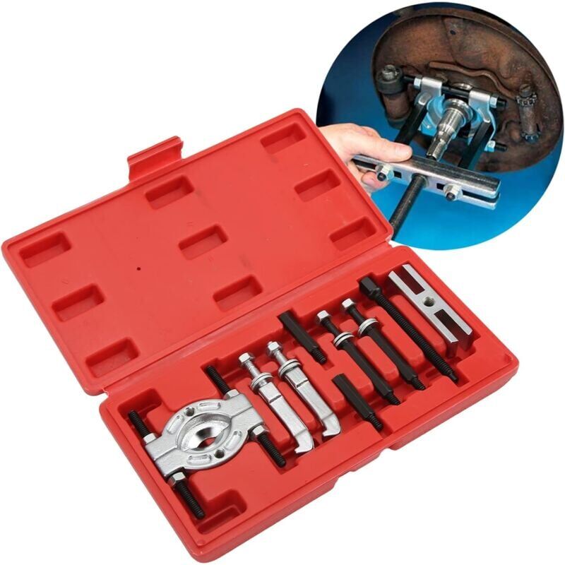 foto del prodotto snq kit di 9 pezzi per l estrazione di cuscinetti, set di utensili per l estrazione, coltello separatore, estrattori di ingranaggi e cuscinetti