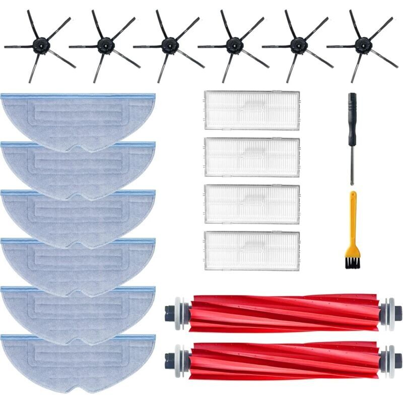 foto del prodotto snq kit di accessori da 20 pezzi, pezzi di ricambio per xiaomi roborock s7 s7 s7 plus s7 maxv plus ultra t7 t7s t7 plus t7s plus, 2 spazzole