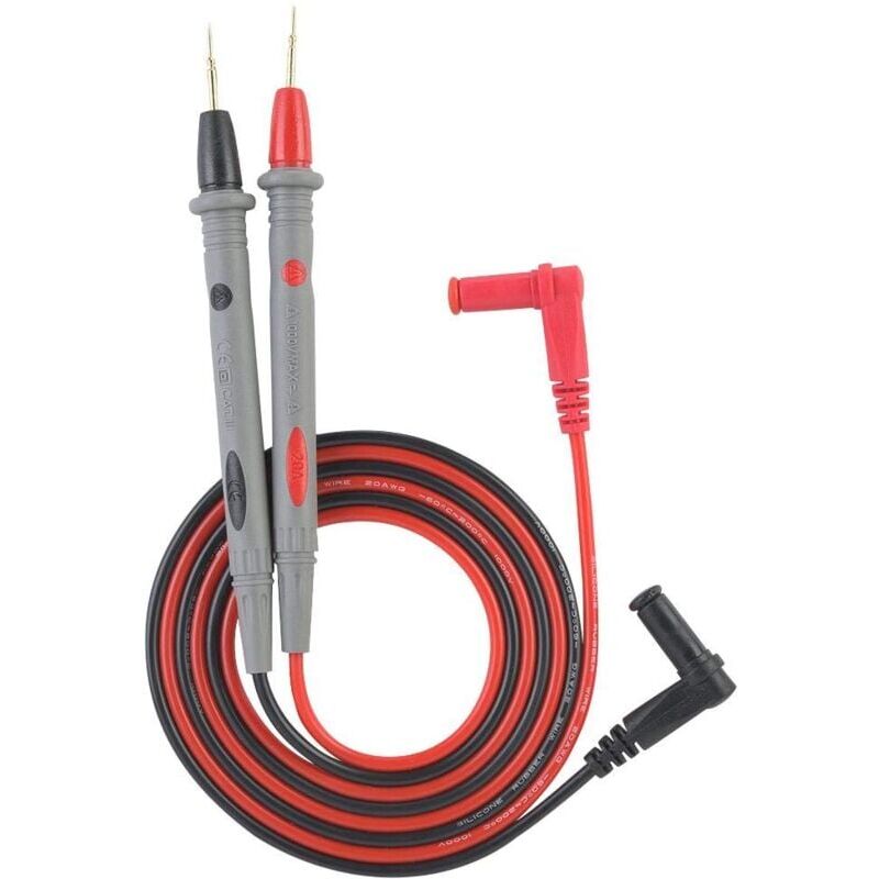 foto del prodotto snq kit di cavi di prova per multimetro , 2 pezzi pt1006 cavo di prova con punta ad ago per multimetro digitale 20a 109 cm accessori per cavi di
