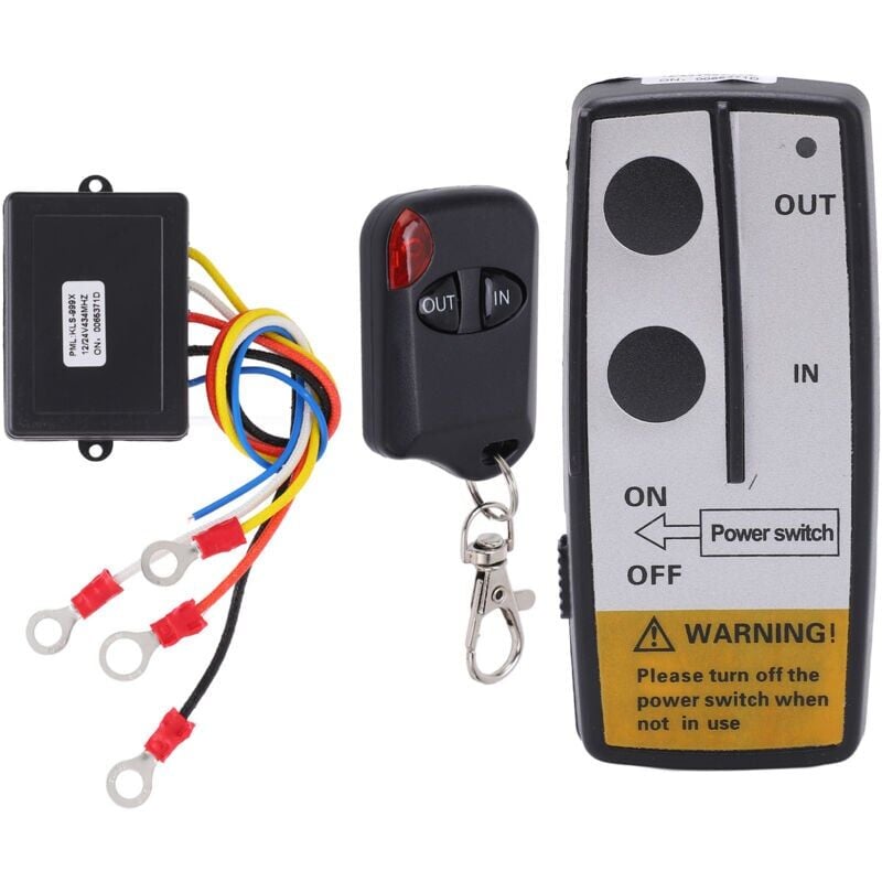 foto del prodotto snq kit di controllo remoto per verricello wireless con ricevitore 12v 24v, accessorio universale a lungo raggio da 75 piedi