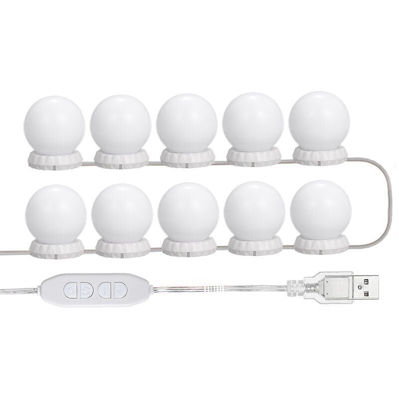 foto del prodotto snq kit di illuminazione a led per specchio da toeletta, con 10 lampadine regolabili, 10 livelli di luminosit e 3 modalit di illuminazione, tipo